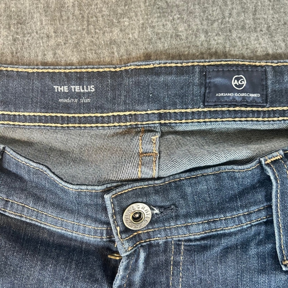 AG Adriano Goldschmied The Tellis Modern Slim Jean Mens 33x34 Fits 37x33 Stretch - Picture 2 of 8